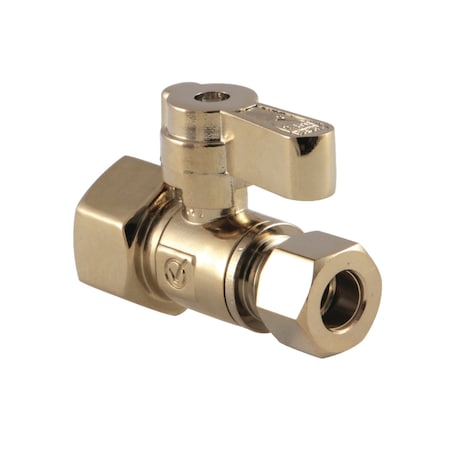 Kingston Brass KF4315PB 1/2" FIP X 3/8" OD Comp Straight Stop Valve, Polished Brass KF4315PB
